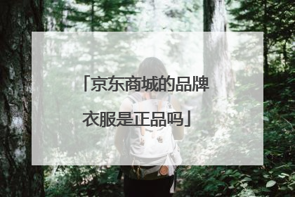 京东商城的品牌衣服是正品吗