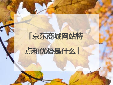 京东商城网站特点和优势是什么