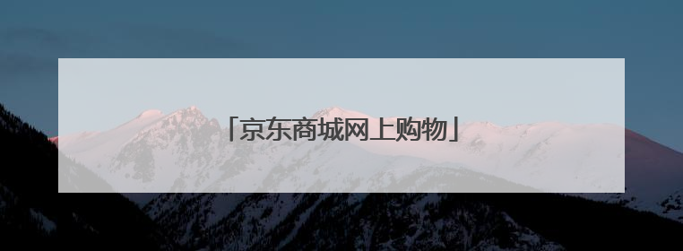 京东商城网上购物