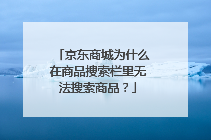 京东商城为什么在商品搜索栏里无法搜索商品?