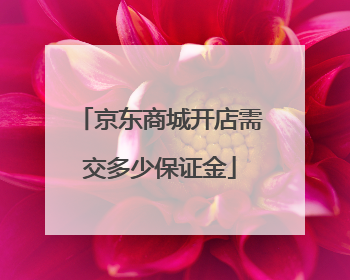 京东商城开店需交多少保证金