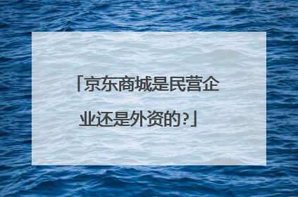 京东商城是民营企业还是外资的?