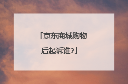 京东商城购物后起诉谁?