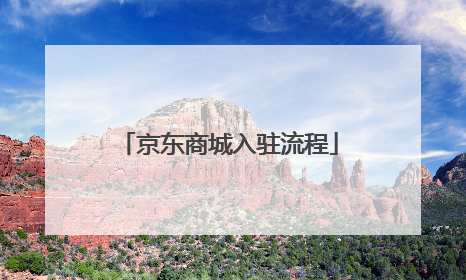 京东商城入驻流程