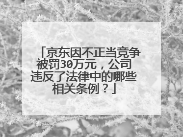 京东因不正当竞争被罚30万元,公司违反了法律中的哪些相关条例?
