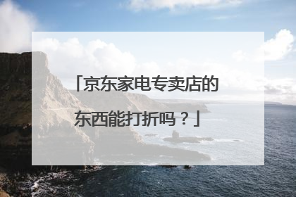 京东家电专卖店的东西能打折吗?