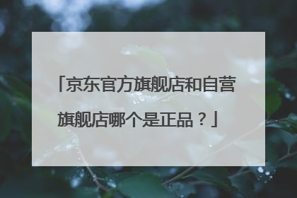 京东官方旗舰店和自营旗舰店哪个是正品？