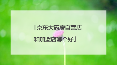 京东大药房自营店和加盟店哪个好