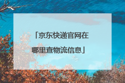 京东快递官网在哪里查物流信息