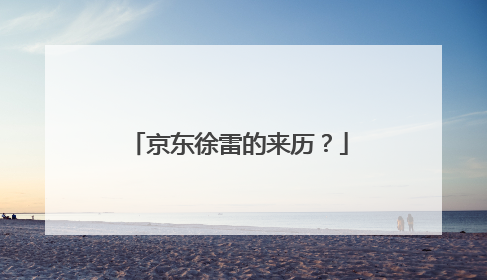 京东徐雷的来历?