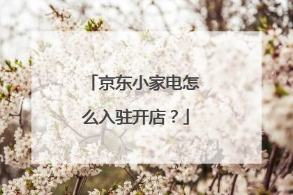 京东小家电怎么入驻开店?