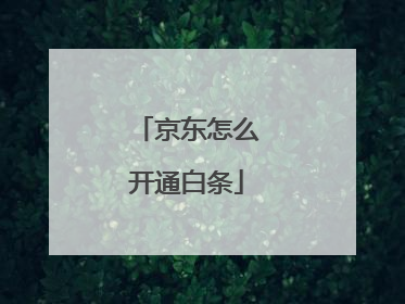京东怎么开通白条