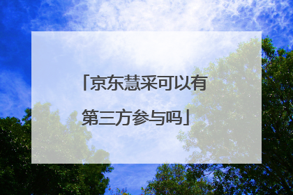京东慧采可以有第三方参与吗
