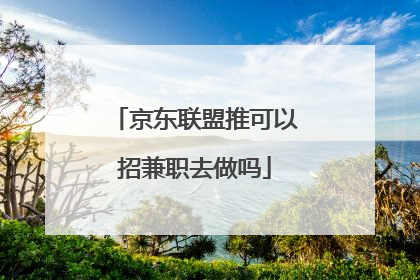 京东联盟推可以招兼职去做吗