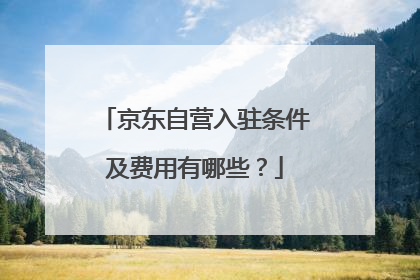 京东自营入驻条件及费用有哪些?