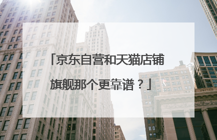 京东自营和天猫店铺旗舰那个更靠谱?
