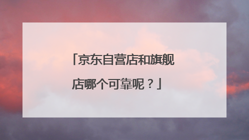 京东自营店和旗舰店哪个可靠呢?