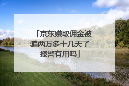 京东赚取佣金被骗两万多十几天了报警有用吗