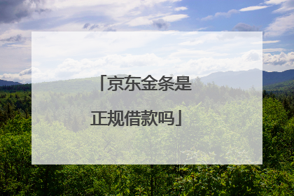 京东金条是正规借款吗