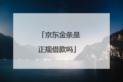 京东金条是正规借款吗