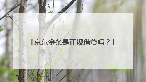 京东金条是正规借贷吗?