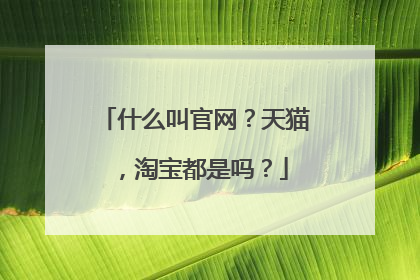 什么叫官网？天猫，淘宝都是吗？
