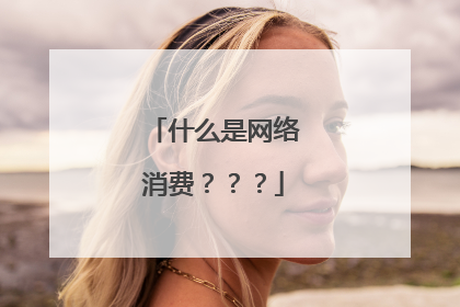 什么是网络消费???