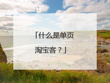 什么是单页淘宝客?