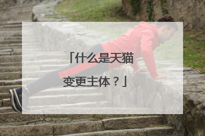 什么是天猫变更主体?