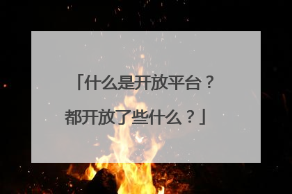 什么是开放平台?都开放了些什么?