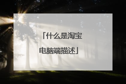 什么是淘宝电脑端描述
