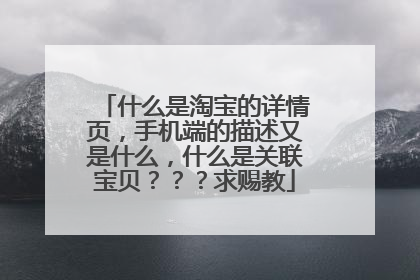 什么是淘宝的详情页,手机端的描述又是什么,什么是关联宝贝???求赐教