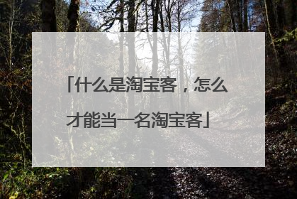 什么是淘宝客，怎么才能当一名淘宝客
