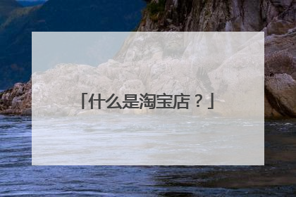 什么是淘宝店?