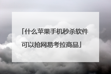 什么苹果手机秒杀软件可以抢网易考拉商品