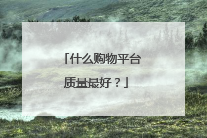 什么购物平台质量最好?