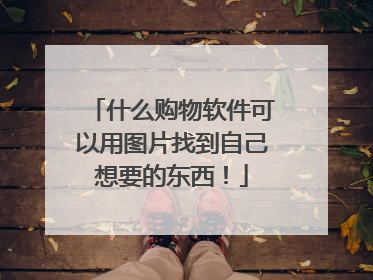 什么购物软件可以用图片找到自己想要的东西!
