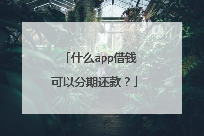 什么app借钱可以分期还款?