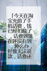今天在淘宝充值了手机话费,钱已经扣除了,话费到现在还没有到,肿么办,好像无法退款,话费还有可能到账