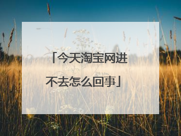 今天淘宝网进不去怎么回事