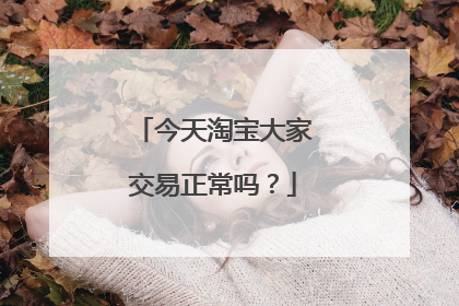 今天淘宝大家交易正常吗?