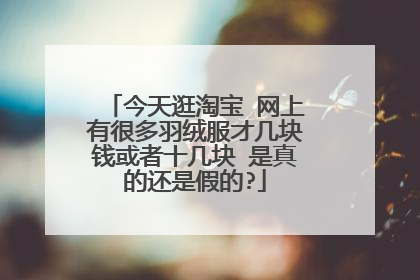 今天逛淘宝 网上有很多羽绒服才几块钱或者十几块 是真的还是假的?