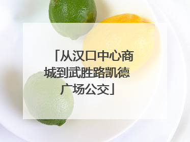 从汉口中心商城到武胜路凯德广场公交