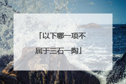 以下哪一项不属于三石一陶