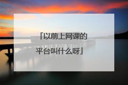 以前上网课的平台叫什么呀