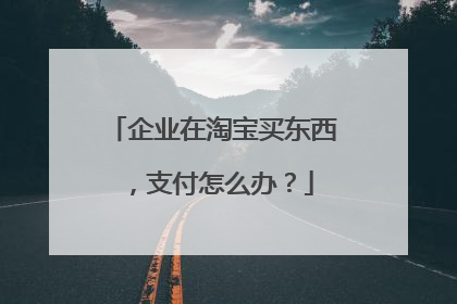 企业在淘宝买东西,支付怎么办?