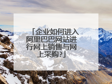 企业如何进入阿里巴巴网站进行网上销售与网上采购?