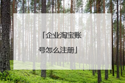 企业淘宝账号怎么注册