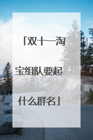 双十一淘宝组队要起什么群名