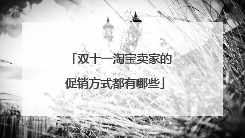 双十一淘宝卖家的促销方式都有哪些